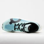 On Cloudboom Volt teal and cream racing shoe side view
