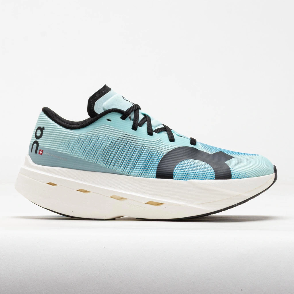 On Cloudboom Volt - Teal & Cream Carbon Racing Shoe On Cloudboom Volt teal and cream racing shoe side view