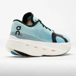 On Cloudboom Volt teal and cream racing shoe side view