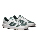 On THE ROGER Clubhouse white and green sneaker side view