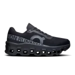 On Cloudmonster 2 Black Eclipse women's running shoes side profile with CloudTec sole