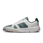 On THE ROGER Clubhouse white and green sneaker side view