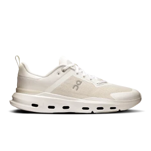 On Cloudpulse Next White Ice men's gym shoes side profile with white CloudTec sole