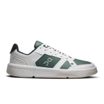 On THE ROGER Clubhouse white and green sneaker side view