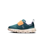 On Cloud Dash teal and orange toddler sneaker side view