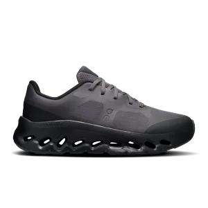 On Cloudtilt Remix Black Black women's sneaker side profile with layered mesh upper and black CloudTec Phase sole