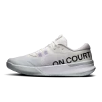 On THE ROGER Pro 3 white and purple tennis shoe side view