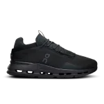 On Cloudnova 2 All Black trainer side profile with black CloudTec sole