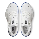 On THE ROGER Pro white and blue tennis shoe side view
