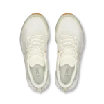 On Cloudzone Moon Ivory Ivory women's sneaker side profile with white CloudTec sole and yellow trim