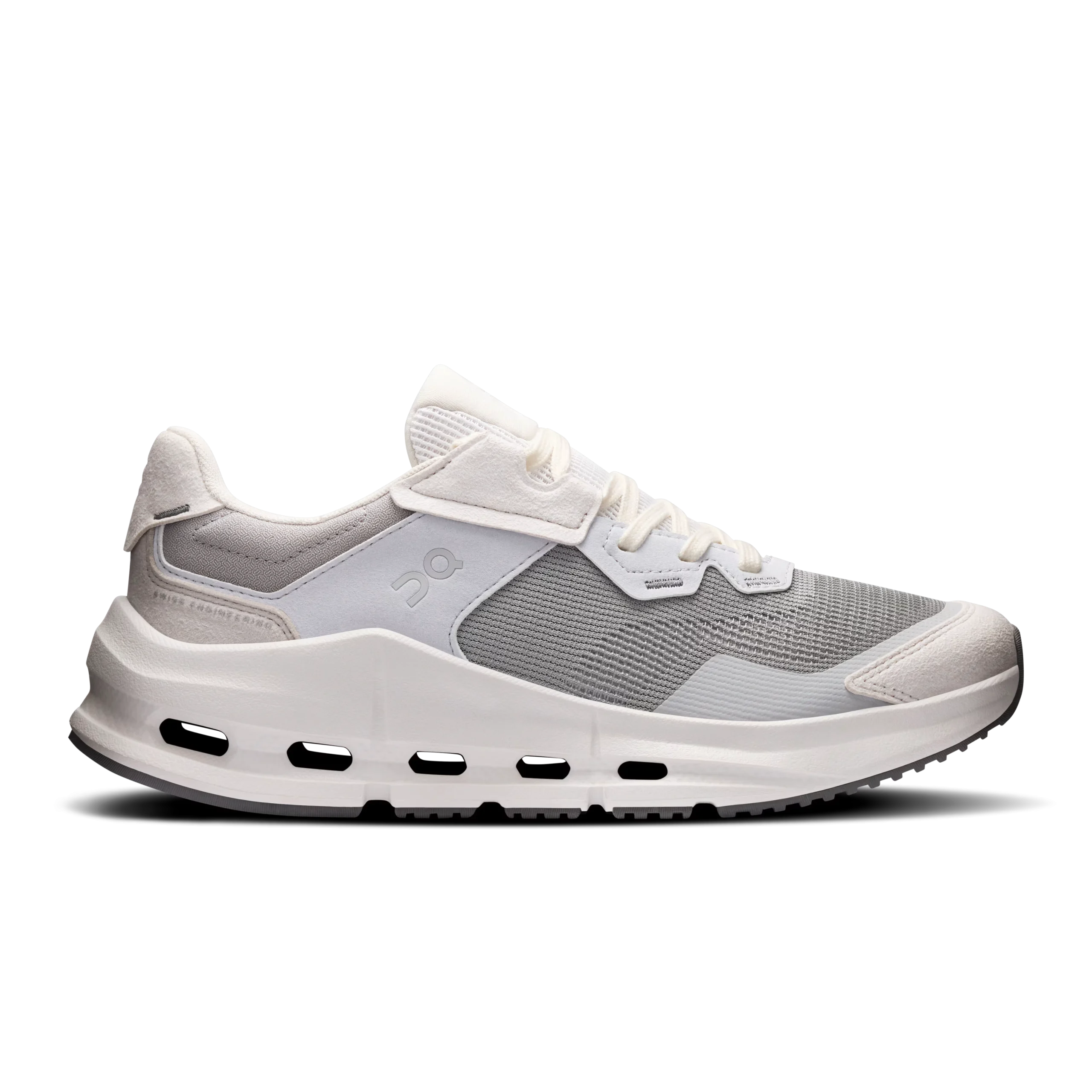 Cloudnova Rift Alloy Glacier - Women's On Running Sneaker On Cloudnova Rift Alloy Glacier women's sneaker side profile with white CloudTec sole