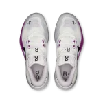On THE ROGER Pro 3 white and purple tennis shoe side view