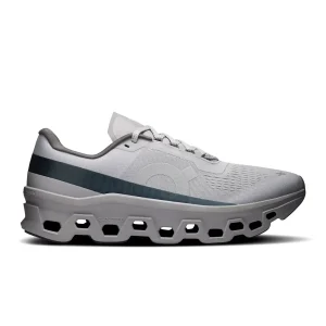 On Cloudmonster 1 Glacier Alloy men's cushioned shoe side view