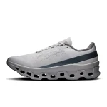 On Cloudmonster 1 Glacier Alloy men's cushioned shoe side view
