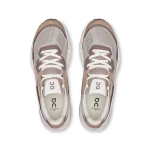 On Cloudnova Rift Fog Ash sneaker side profile with white CloudTec sole
