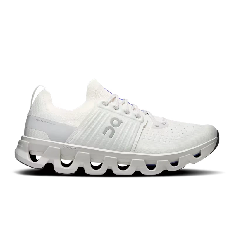 On Cloudswift 4 - White Men's Running Shoe On Cloudswift 4 men's white urban running shoe side profile with Speedboard