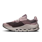 On Cloudnova Rift Pebble Grape women's sneaker side profile with cream CloudTec sole