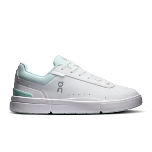 On THE ROGER Advantage white and mint vegan leather sneaker