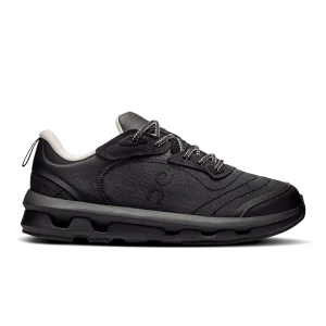 On Cloudzone Moon Black Dew women's sneaker side profile with dark CloudTec sole