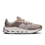 On Cloudnova Rift Fog Ash sneaker side profile with white CloudTec sole