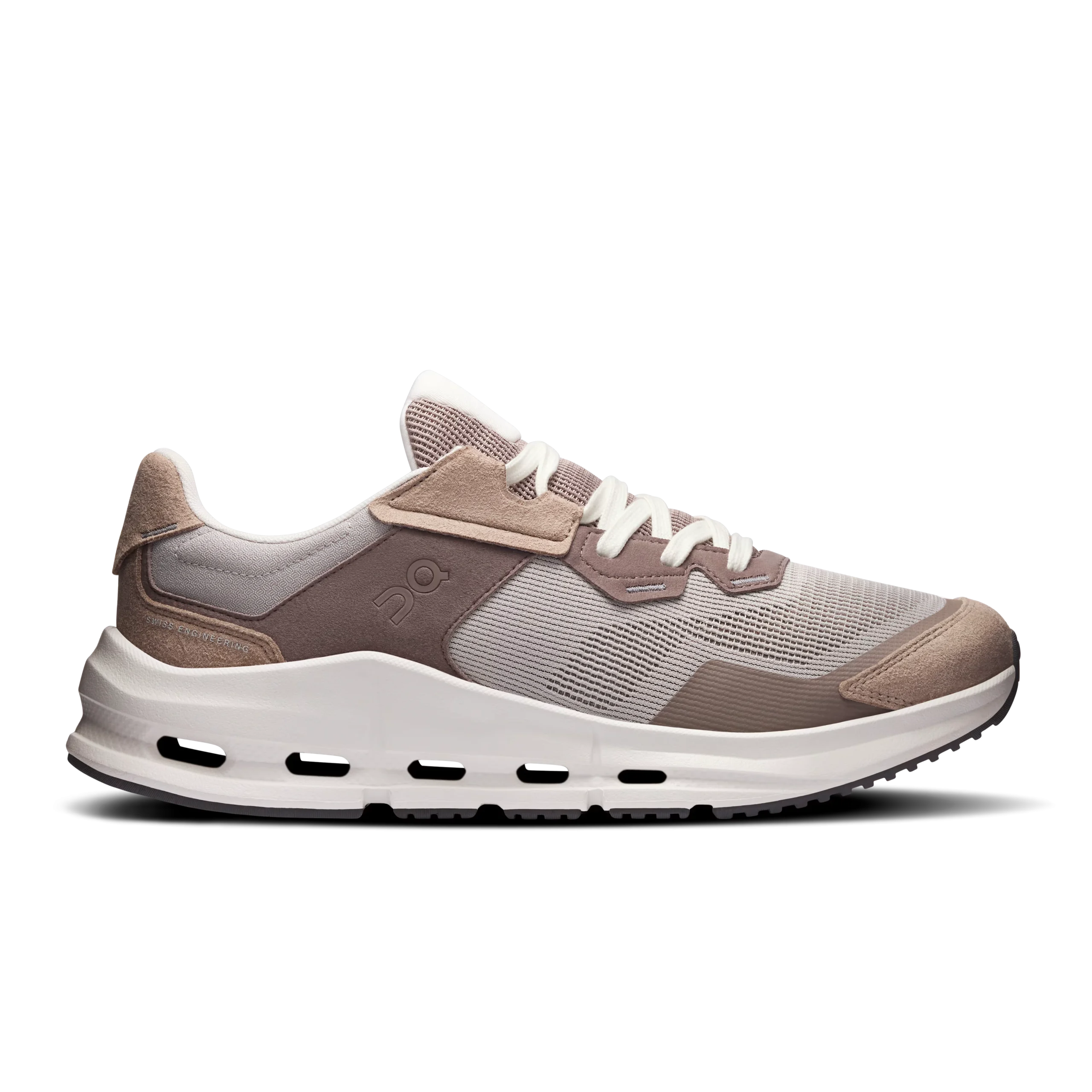 Cloudnova Rift Fog Ash - On Running Sneaker On Cloudnova Rift Fog Ash sneaker side profile with white CloudTec sole