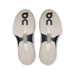 On THE ROGER Pro Fire off-white and purple tennis shoe side view