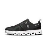 On Cloud Sky 2 Black White kids' sneaker side profile with white CloudTec sole