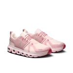 On Cloud Sky 2 Zephyr Camellia kids' sneaker side profile with pink CloudTec sole