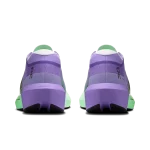 On Cloudboom Strike 2 purple green racing shoe side profile with carbon Speedboard sole