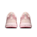 On Cloud Sky 2 Zephyr Camellia kids' sneaker side profile with pink CloudTec sole