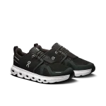 On Cloud Sky 2 Black White kids' sneaker side profile with white CloudTec sole