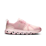 On Cloud Sky 2 Zephyr Camellia kids' sneaker side profile with pink CloudTec sole
