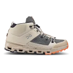 On Cloudtrax Sensa Sand Flame women's hiking boot side profile with orange lugged sole