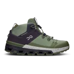 On Cloudtrax Sensa Sand Flame women's hiking boot side profile with lugged sole